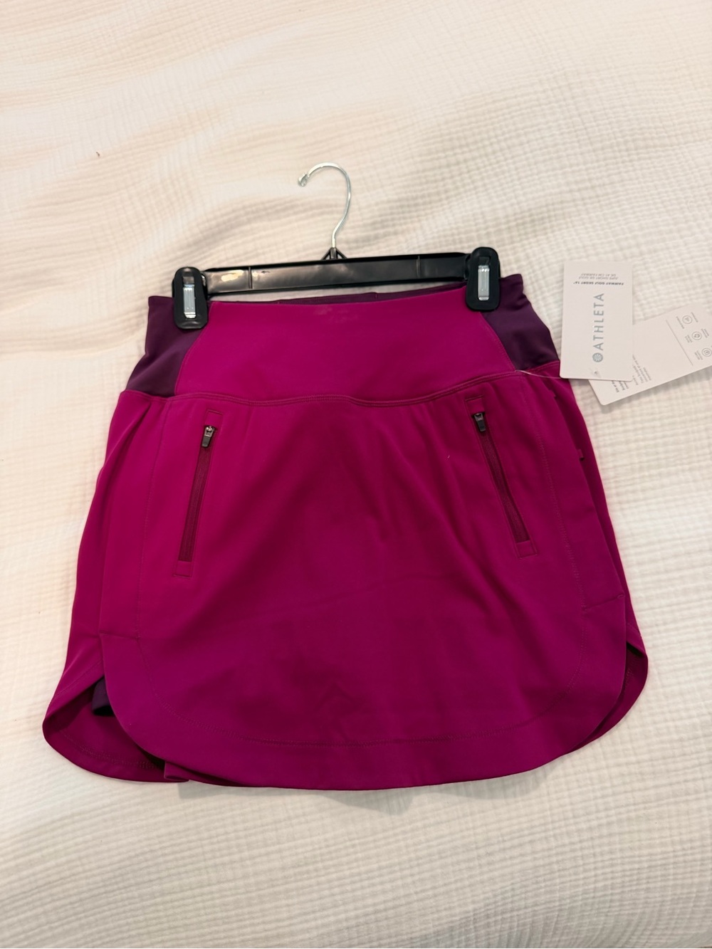 Athleta Magenta Athletic Golf Skort with Zip Pockets